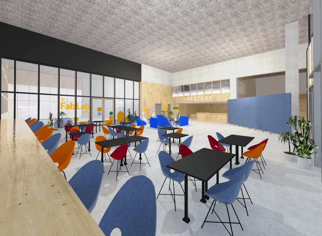 Vue 3D du hall d'accueil réalisées par nos experts en architecture d'intérieur